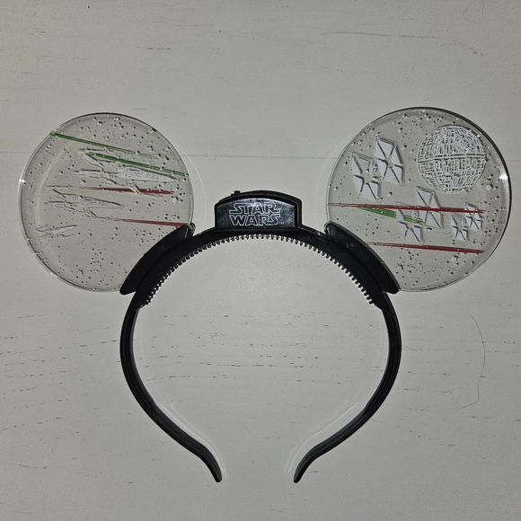 Disney Parks Star Wars Mickey Glow Ears Lightup Death Star Fighters+ Grogu Frame - Picture 1 of 5